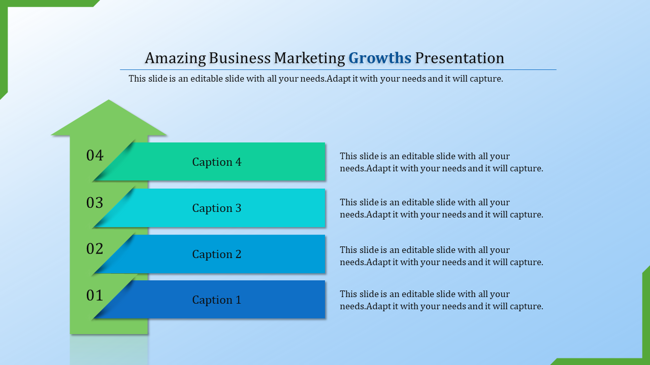 Free - Get Business Growth PPT Templates With Arrow Diagram
